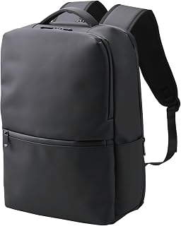 ELECOM Backpack, Rucksack, Square, for Laptops up to 15.6 inches, Water Repellent, Large Capacity, 19L, Black BM-XBPSQ01BK