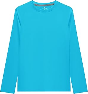 DEVOROPA Boys UPF 50+ Rash Guard Swim Shirt Long Sleeve Quick Dry Lightweight Kids Surf Swimsuit