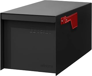 adoorn Modern Large Post Mount Mailboxes for Outside USPS Approved - Black | 9.5” H x 9.5” W x 20.75” D, Mailbox for Letters and Packages, Weatherproof, Durable Steel, Magnetic Closure - Black