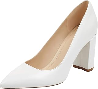 Marc Fisher Womens Viviene Leather Pointed Toe Classic Pumps, White, Size 6.5