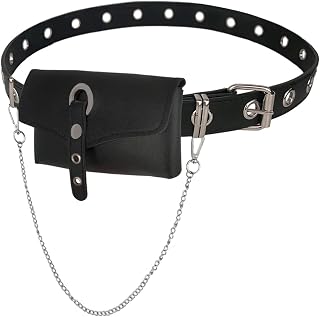 BEMYLV Leather Fanny Pack with Chain for Women, Fashion Fanny Pack, Detachable Mini Purse