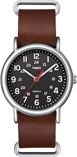 Timex Weekender 38mm Unisex Analog Watch | INDIGLO Backlight | Adjustable Durable Nylon Fabric Slip Through Strap | 24 Hour Time