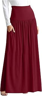 Casual Maxi Skirts for Women Plus Size, Summer Flowy Swing A-Line Skirt with Pockets, Wide High Waist Floor Length Skirt, My Orders Deals 2025 Sale Clearance