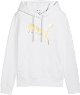 PUMA Essentials Metallic Logo Hoody Women's White
