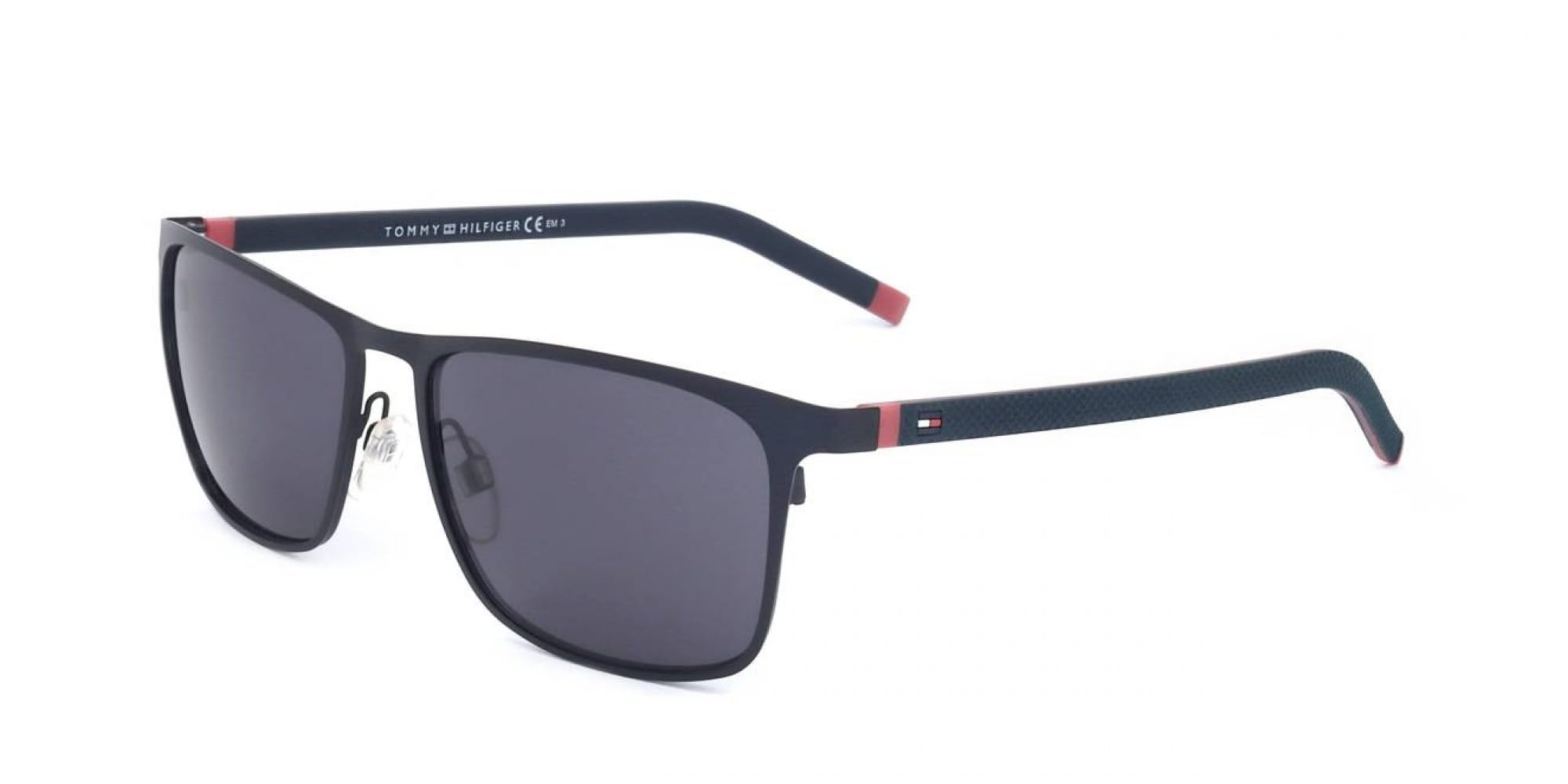 Tommy Hilfiger TH 1716/S Rectangular Sunglasses, Blue Red/Gray, 57mm, 16mm, Blue