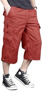 MAGNIVIT Men's Capri Long Cargo Shorts Below Knee Shorts 3/4 Casual Shorts
