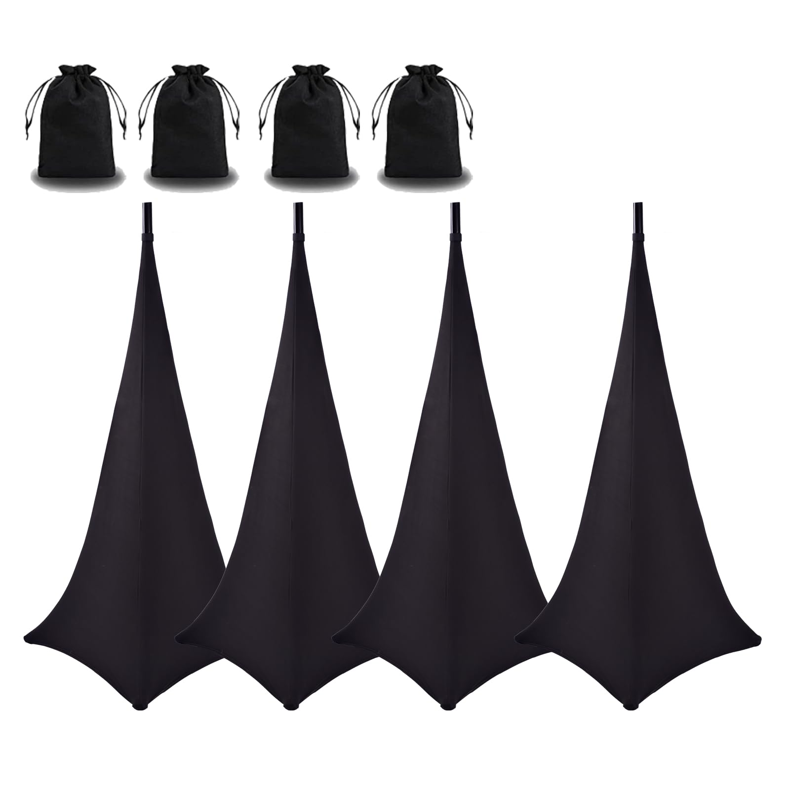 4 Pack Speaker Stand Cover Tripod Scrim, DJ Speaker Stand Scrim Tripod Cover wit