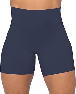 Sunzel Pantaloncini da Motociclista per Donna A Vita Alta con Tasche Senza Cuciture Frontali Yoga Allenamento Palestra Pantaloncini da Bici Controllo Pancia Morbido Burroso