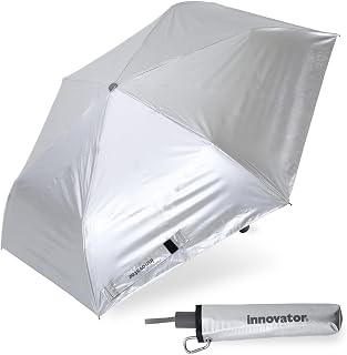 Ogawa 18761 Folding Umbrella, Men's, Parasol, For Sunny or Rainy Weather, Heat Insulation, Light Blocking, Over 99% UV Protection, One-Touch Automatic Opening/Closing, Won't Pop Out In The Midway, Safety Mechanism, 21.7 inches (55 cm), Innovator, Waterproof, Silver, UV Protection, Gift