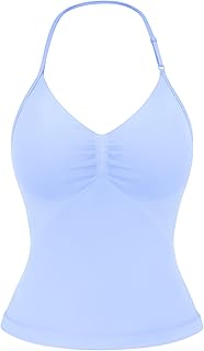 YEOREO SoftHue Impact Longline Strappy Top Women's Halter Workout Tank Tops