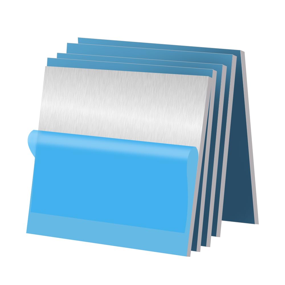 Tynulox 5PCS 6061 Aluminum Sheet Metal 1/4" x 4" x 4", Aluminum Plates Covered w