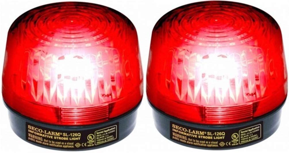 Seco-Larm SL-126Q/R Red Strobe Light (Set of 2); For 6- to 12-Volt use; For Iinf