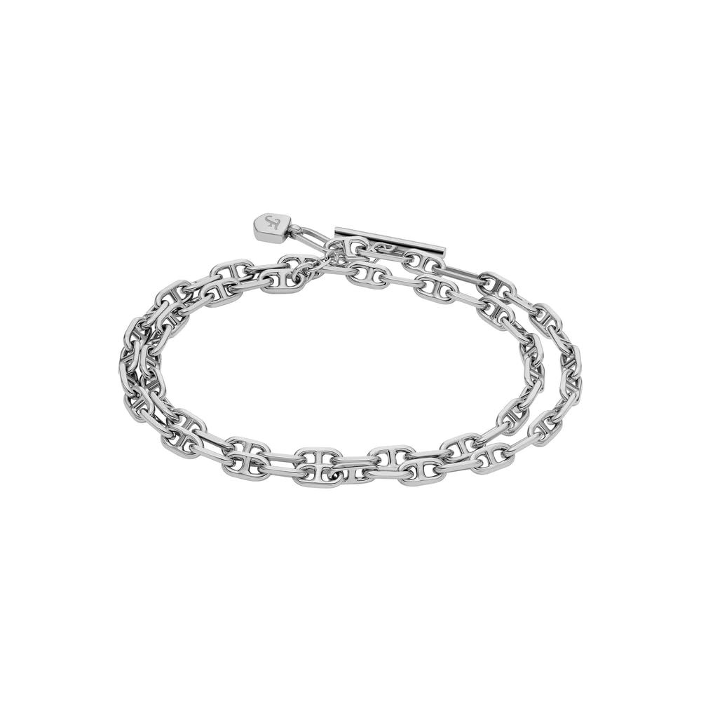 Fossil Bracciale da donna in acciaio inox con chiusura ad alamaro