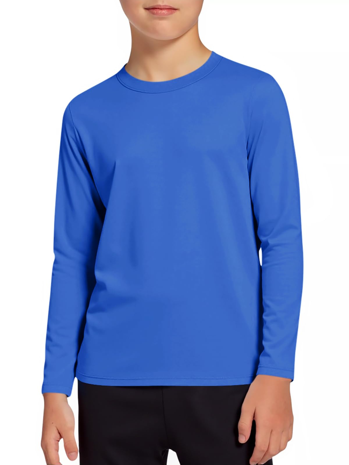 Haloumoning Boys Long Sleeve Sports T-Shirt Dry Fit UPF 50+ Neon 5-14 Years