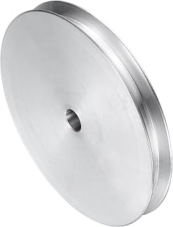 uxcell V-Type Pulley 8mm Bore 80mm Outer Dia Single Groove Aluminum Alloy for Motor Shaft Drilling Machine 6mm(1/4") PU Shape Belt