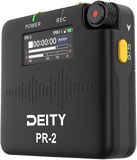 Deity PR-2 Stereo Pocket Recorder,32-Bit Float Pocket Audio Recorder with Lavalier Mic, Remote Control,Timecode,Global Version