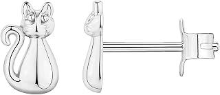 PAVOI 14K Gold Plated Sterling Silver Bar, Dot, Heart, Triangle, Star, Cat | Dainty Earrings for Women