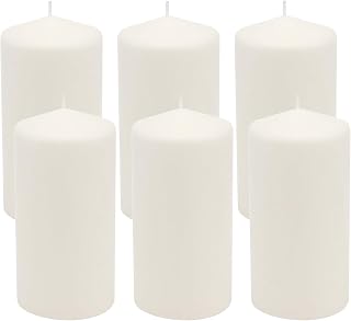 Stonebriar Unscented White Tall Pillar Candles, 65 Hour Burning Candle Pillars, Perfect for Decor, Weddings, Emergencies 3" X 6", 6 Count