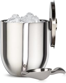 Snowfox Plus - Insulated Ice Bucket with Lid/Scoop, Premium Vacuum Insulated Stainless Steel Ice Buckets for Parties, Ice Box, Home Bar Accessories, Parties Supplies, Bar Decor, 3L