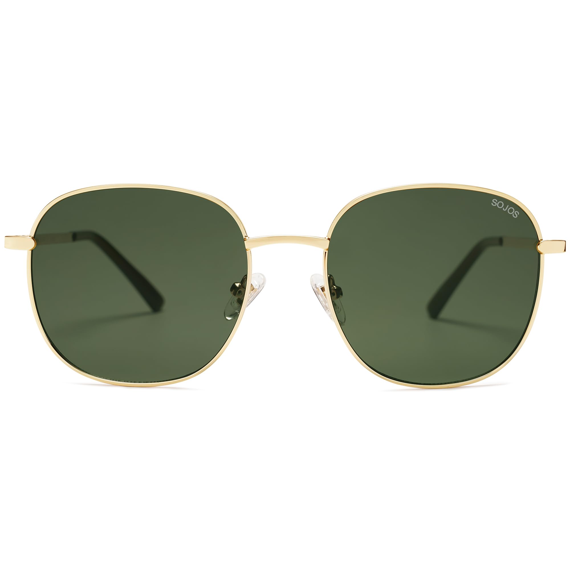 SOJOS Classic Trendy Square Sunglasses for Women Men Cute Big Frame Gold Shades 
