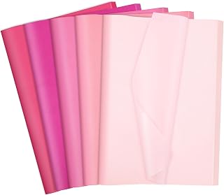woric 60 Sheets Pink Tissue Paper, 35 x 50 cm, 5 Shades for Gift Wrap