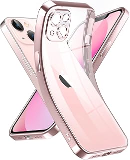 Supdeal Transparent Case for iPhone 13, Never Yellow with Camera Protection, Ultra Thin and Lightweight Transparent Silicone Cover, 6.1 Inches, Pink