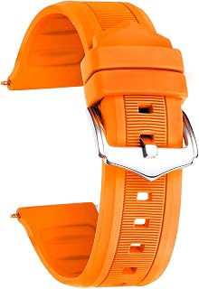 BINLUN Sports Silicone Watch Straps 12mm-28mm Replacement Rubber Watch Strap Men/Women Steel Clasp 7 Colors (White / Red / Black / Blue / Orange / Green / Grey) 12 Sizes