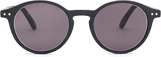 OPULIZE REY Sunglasses - Retro Round Frame - Matt Black - Men and Women - Spring Hinges - S56-1