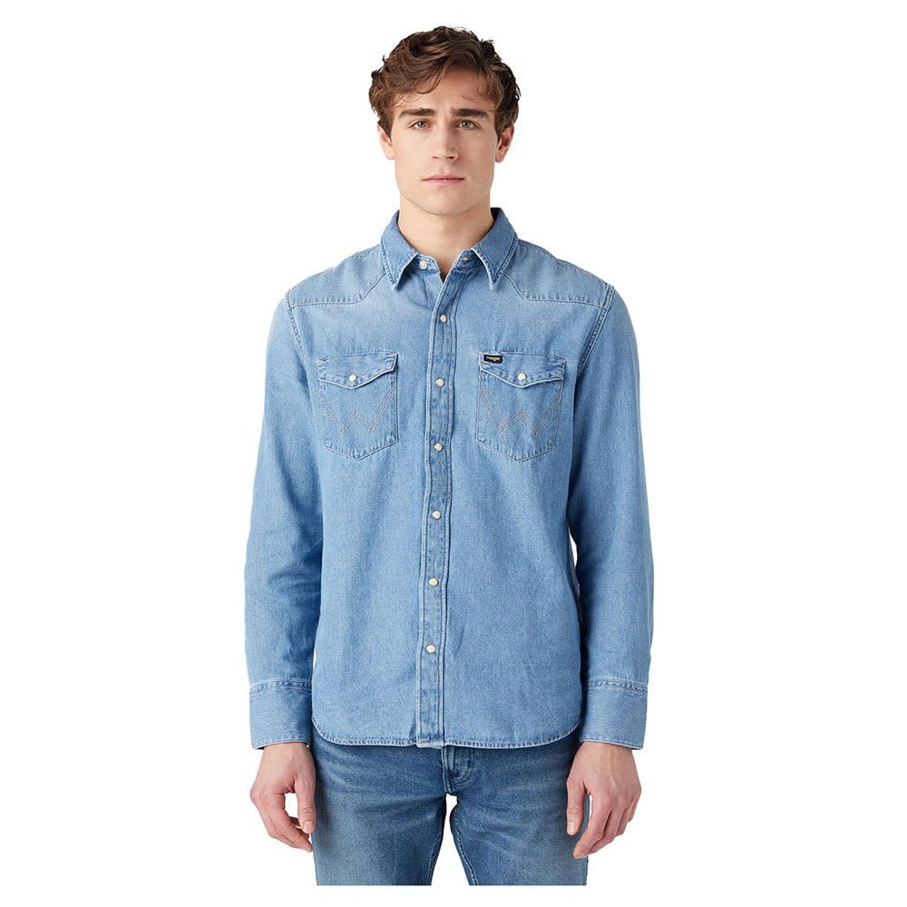 Wrangler - Camicia Uomo - vestibilità Regular - 27Mw - Stone Scuro