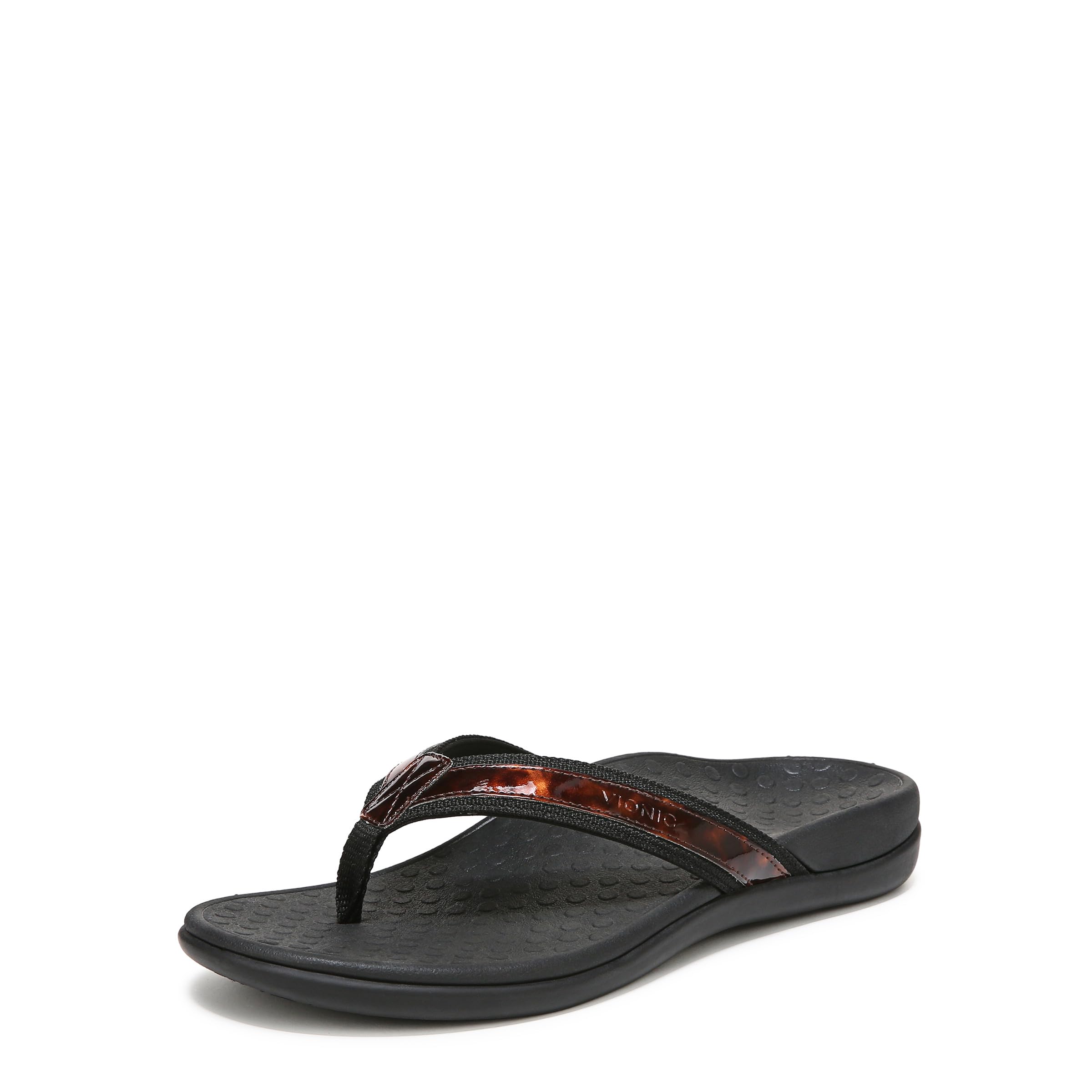 Vionic Women's Tide II Toe Post Sandal - Ladies Flip Flop Hidden Orthotic Arch S