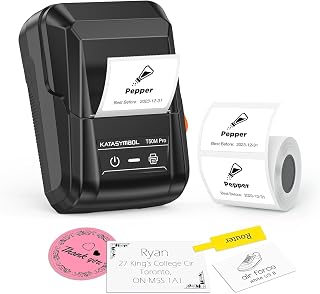 SUPVAN T50M Pro Bluetooth Label Maker Machine with Tape, Black | Wide Waterproof Label, High Image Quality, App with 30 Fonts and 660+ Icons, Inkless, for Home, Small Business, School