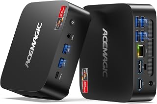 ACEMAGIC K1 Gaming Mini PC Ryzen 7 7735HS 24GB 512GB SSD Windows 11 Pro | 8C/16T Multitasking,Office Micro Computer Beats 7730U, Quiet Cooling, Compact ,6×USB Ports, Wi-Fi 6, BT 5.2, Triple Screen