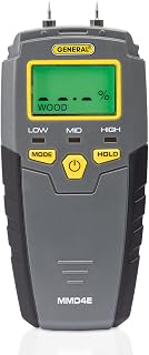 General Tools MMD4E Moisture Meter for Wood, Walls & Water Leak Detection | Pinless wood moisture meter for drywall & walls. Detects mold & humidity. Water leak detector for home moisture testing.