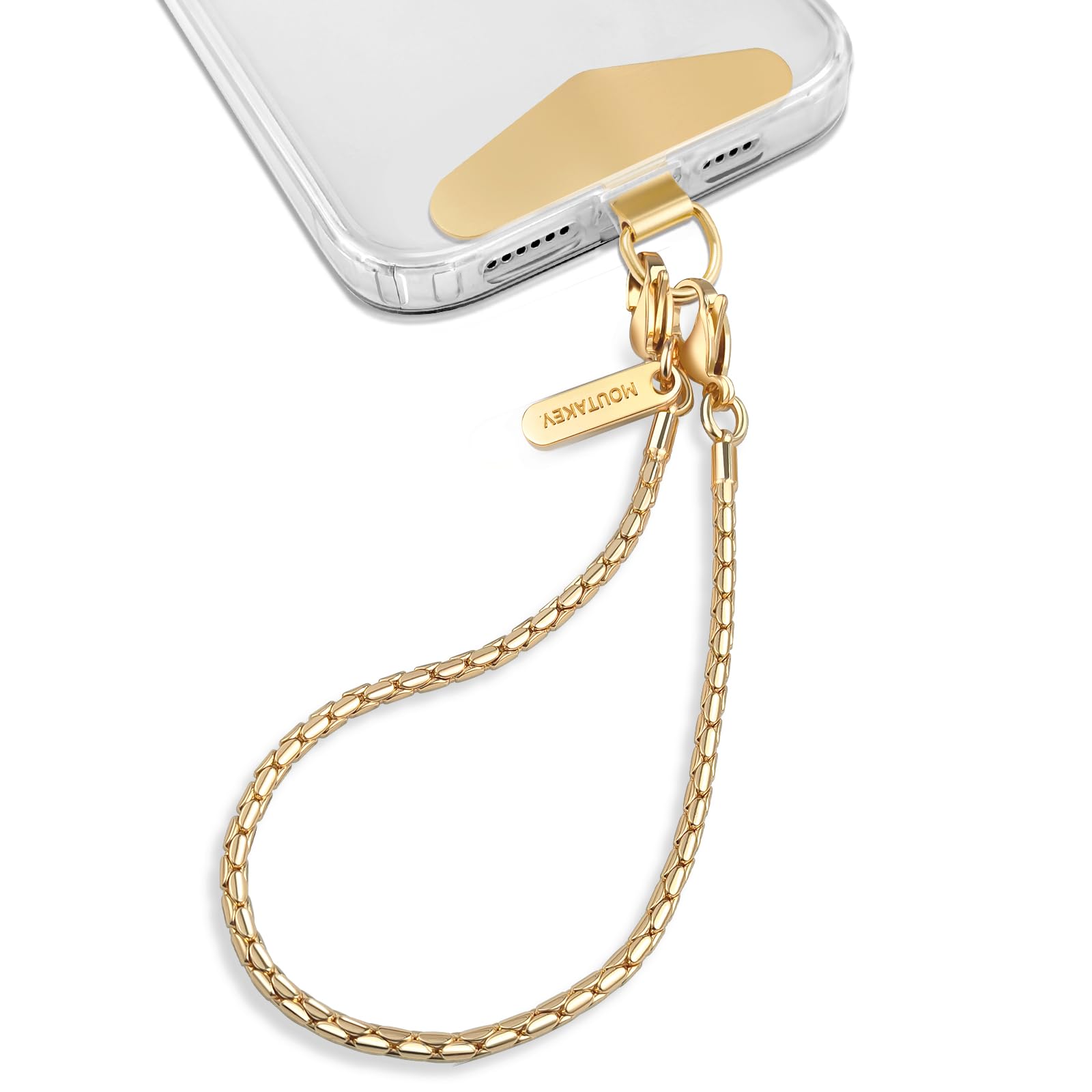MOUTAKEY Phone Wrist Strap,Metal Phone Chain,Wrist Lanyard for iPhone | Metal Ta