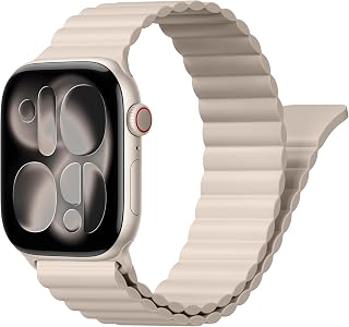 Magnetic Sport Bands for Apple Watch Band 40mm 38mm 41mm 42mm 44mm 45mm 46mm iWatch bands for Women Men,Silicone Loop Strap Wristband for Apple Watch Series 12 11 10 9 8 7 6 5 4 3 SE 3/2nd Ultra 49mm