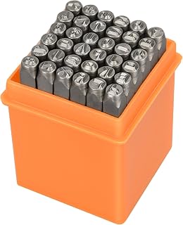 37pcs Metal Stamping Kit, 3mm(1/8") Number and Letter Stamp Set | Include Artistic Font Uppercase, Number Punch and Heart Design Stamp