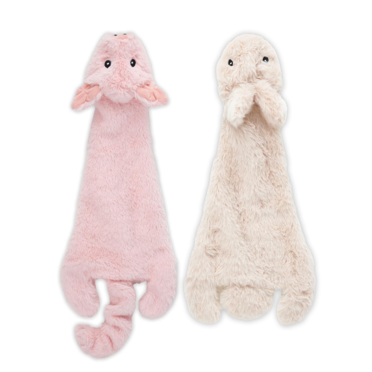 2-in-1 Stuffless Squeaky Dog Toys with Soft, Durable Fabric for Small, Medium, a