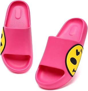 Girls Boys Sandals Slippers Men Women EVA Non-Slip Indoor Outdoor Kids Smiling Face Open Toe Spa Bath Pool Gym