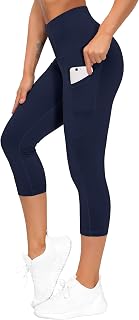 THE GYM PEOPLE Women's Sports Leggings 7/8 High Waist with Pockets Tummy Control Yoga Workout Running Daily