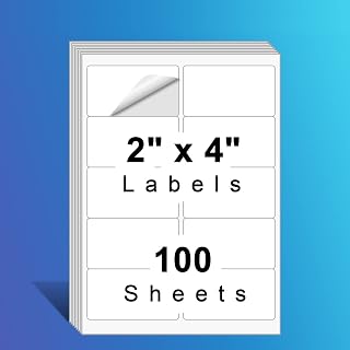 10up Shipping Address Labels 2 x 4 Label, Matte Stickers Paper Compatible with Laser & Ink Jet Printers, 100 Sheets-1000 Labels (5163/8163 /18163)