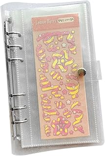 Clear Sticker Organizer Storage Binder for Kpop Deco Stickers A6 Sticker Book Collecting Album for Planner Scrapbook and Journal Stickers Displaying Double-sided 50 Pocket