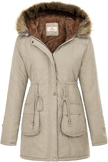 GRACE KARIN Womens Winter Fleece Coats Parkas Anoraks Military Jacket Hooded Coats