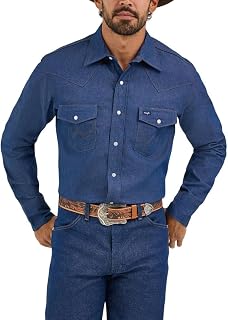 Wrangler Men's Chambray Long Sleeve Work Shirt Chambray