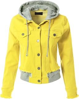 Design by Olivia Women's Classic Casual Hooded Denim Jacket