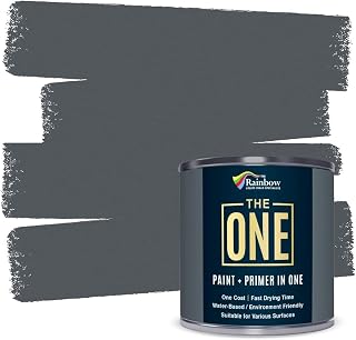 THE ONE All-In-One Paint & Primer - Dark Grey Satin, 2.5 L | Multi-Surface 1 Coat Formula | Easy Indoor & Outdoor Decorating for Home & Garden Walls, Floors & Furniture | Water-Based & Low VOC