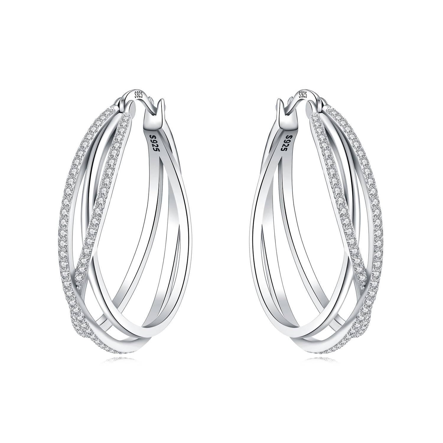 925 Sterling Silver Hoop Earrings for Women Hypoallergenic Sterling Silver Huggi