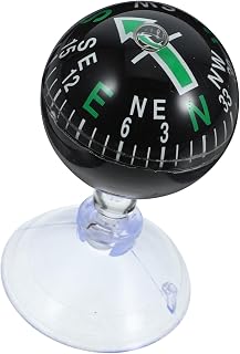 TOPPERFUN Car Dashboard Compass Ball Compass with Suction Cup Portable Automotive for Smooth Surfaces Stylish Design Easy to Carry and Use
