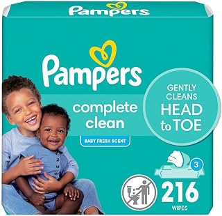 Pampers Complete Clean Baby Wipes - Fresh Scent 3X Pop-Top Packs, 3 Packs (Count of 216)