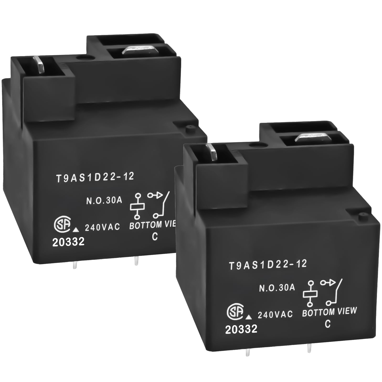 T9AS1D22-12 30A PCB or Panel Mount Relay - 4Pins High Breaking Capacity PCB Moun