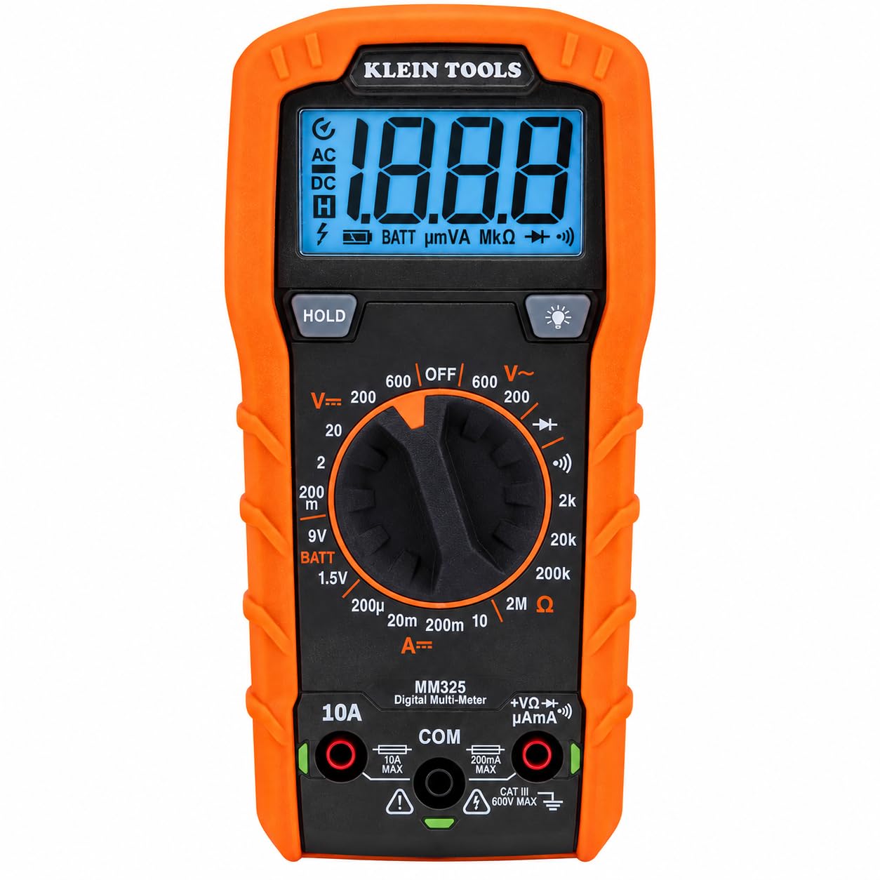 Klein Tools MM325 Digital Manual-Ranging Multimeter | 600V AC/DC Voltage Tester,